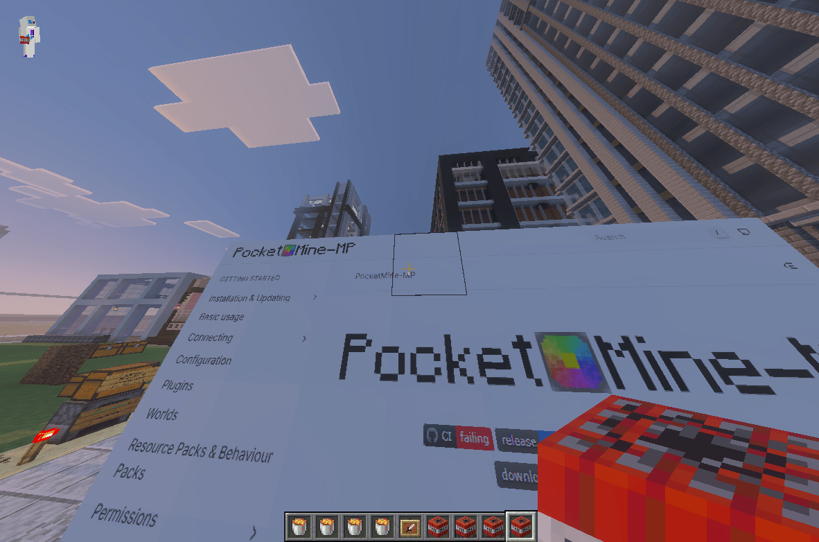 click後に表示されたPocketMine-MPのドキュメント